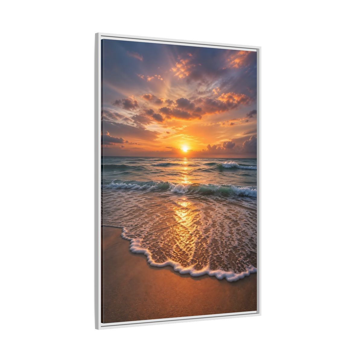 Side Mockup 7. Nature Sunset Golden Sunset shown as stretched canvas wall art