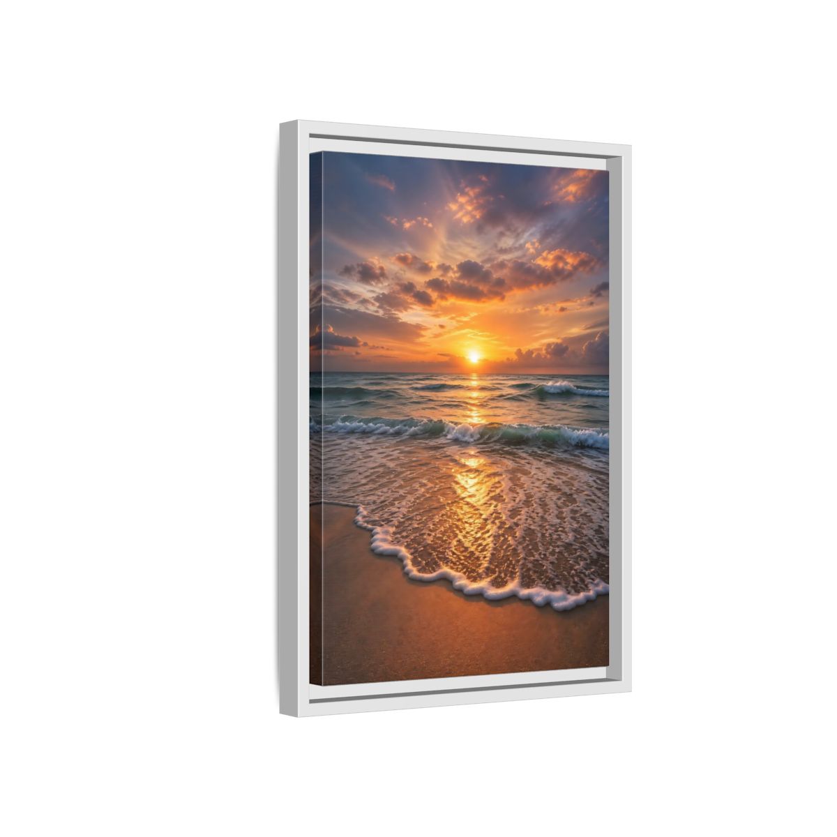 Side Mockup 4. Nature Sunset Golden Sunset shown as stretched canvas wall art