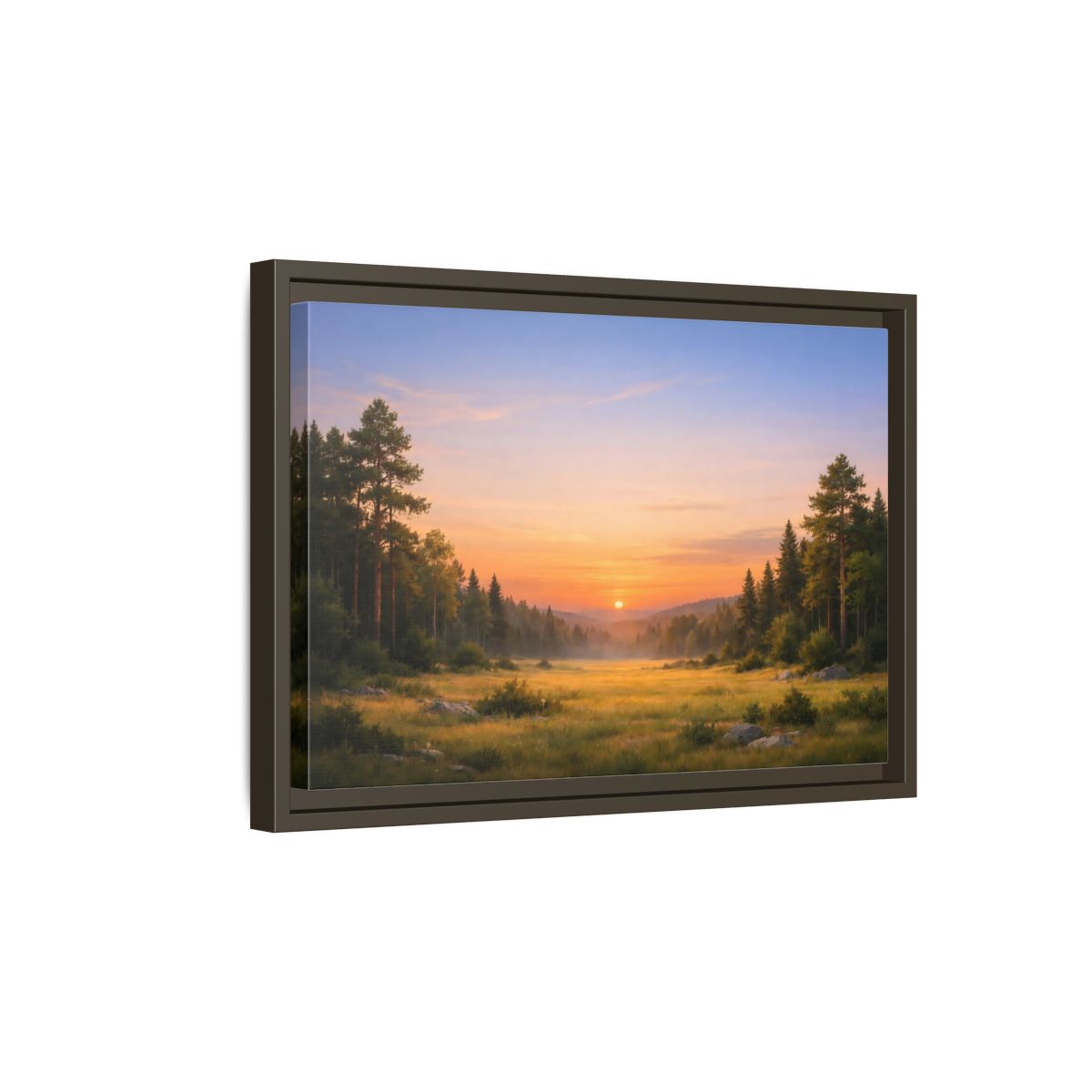 Side Mockup 5. Nature Sunset Landscape Golden Sunset Landscape shown as stretched canvas wall art