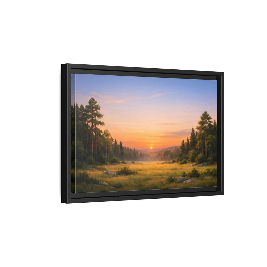 Side Mockup 6. Nature Sunset Landscape Golden Sunset Landscape shown as stretched canvas wall art