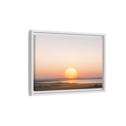 Side Mockup 4. Nature Sunset Orange Sunset shown as stretched canvas wall art
