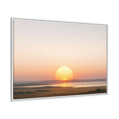 Side Mockup 7. Nature Sunset Orange Sunset shown as stretched canvas wall art