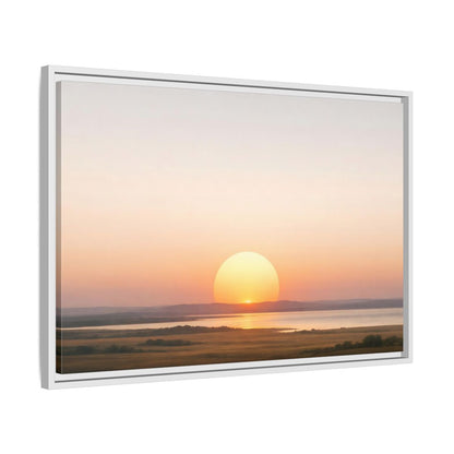 Side Mockup 10. Nature Sunset Orange Sunset shown as stretched canvas wall art