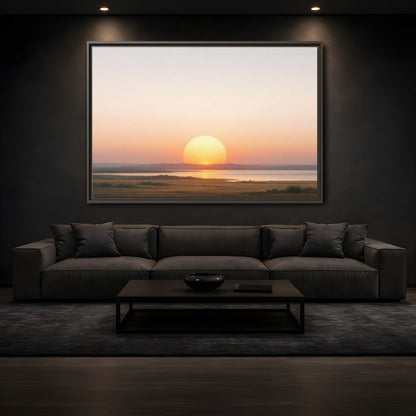 Mockup 3. Nature Sunset Orange Sunset shown as stretched canvas wall art