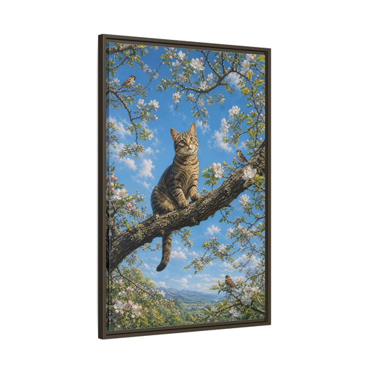 Main Mockup. Nature Tabby Cat Tabby Cat Spring shown as stretched canvas wall art