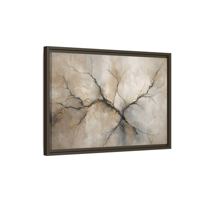 Side Mockup 2. Nature Tree Branches Neutral Gold shown as stretched canvas wall art