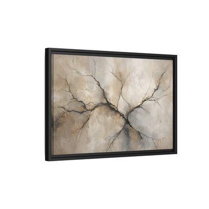Side Mockup 3. Nature Tree Branches Neutral Gold shown as stretched canvas wall art