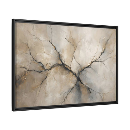 Side Mockup 13. Nature Tree Branches Neutral Gold shown as stretched canvas wall art