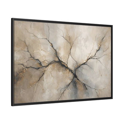 Side Mockup 12. Nature Tree Branches Neutral Gold shown as stretched canvas wall art