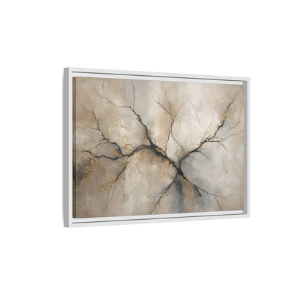 Side Mockup 1. Nature Tree Branches Neutral Gold shown as stretched canvas wall art