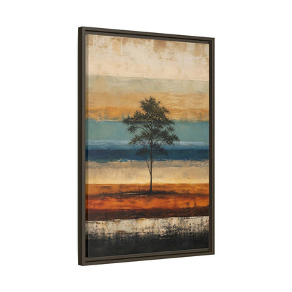 Side Mockup 11. Nature Tree Brown And Blue Landscape shown as stretched canvas wall art