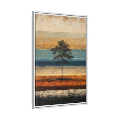 Side Mockup 10. Nature Tree Brown And Blue Landscape shown as stretched canvas wall art