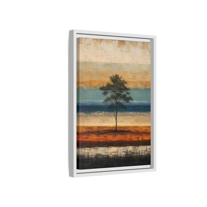 Side Mockup 4. Nature Tree Brown And Blue Landscape shown as stretched canvas wall art