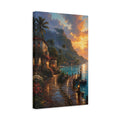 Side Mockup 4. Nature Tropical Coast Tropical Sunset shown as stretched canvas wall art