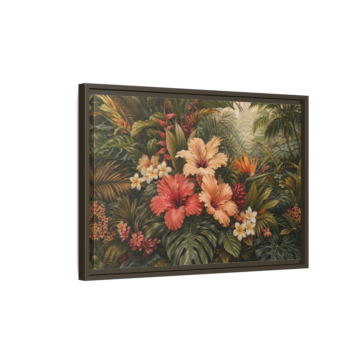 Side Mockup 2. Nature Tropical Flowers Tropical Botanical shown as stretched canvas wall art