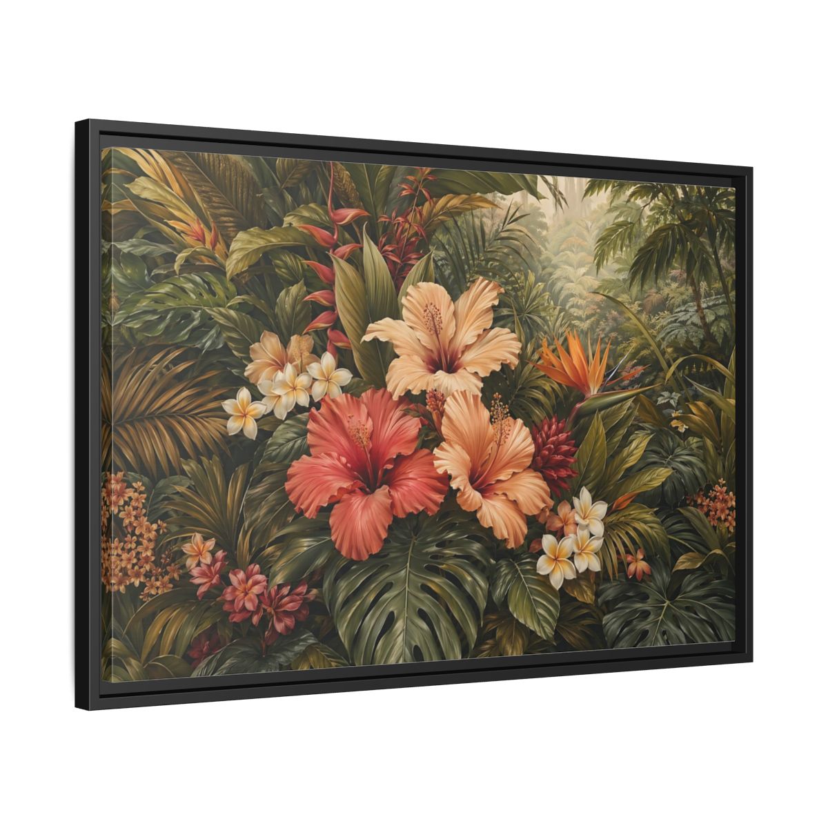 Side Mockup 14. Nature Tropical Flowers Tropical Botanical shown as stretched canvas wall art