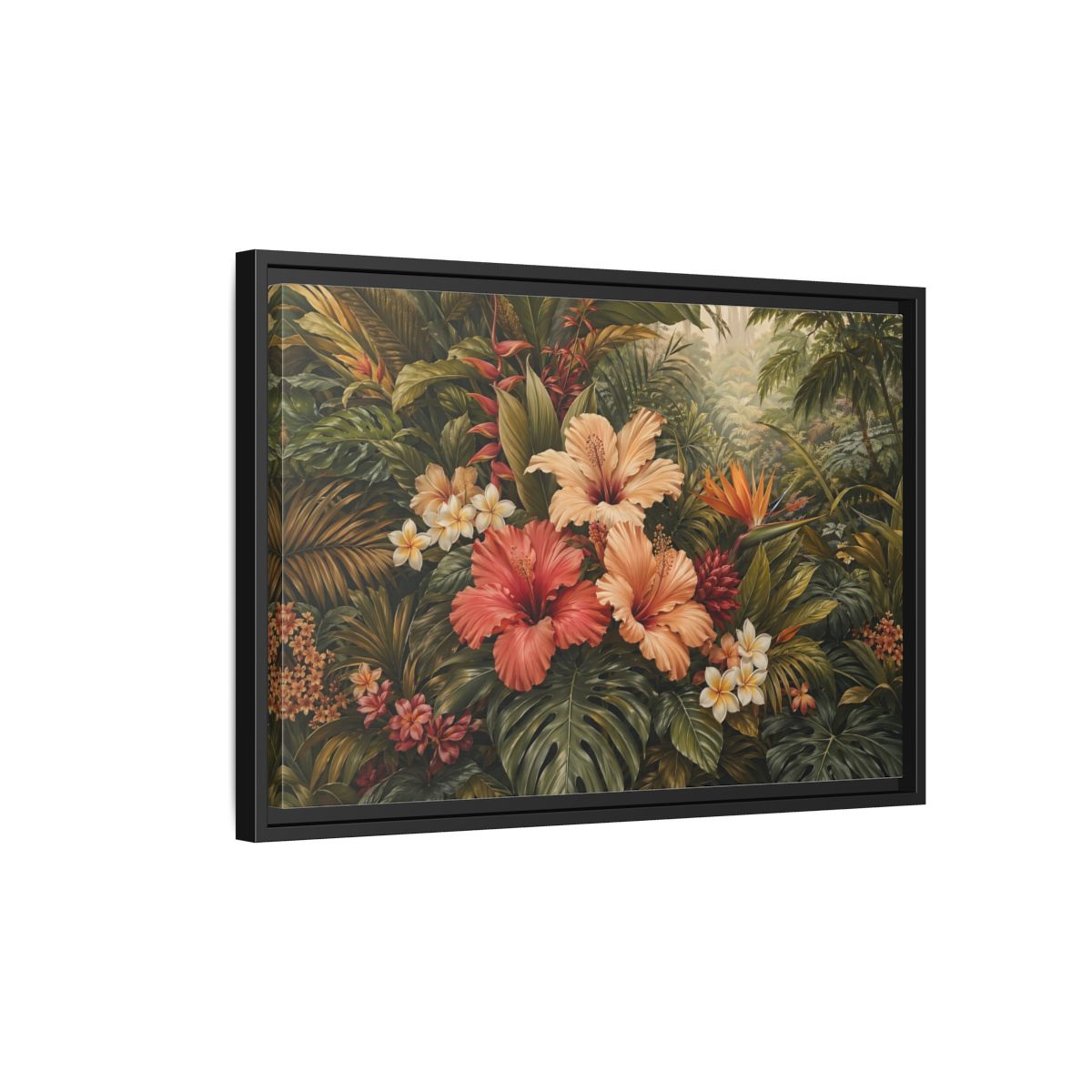 Side Mockup 3. Nature Tropical Flowers Tropical Botanical shown as stretched canvas wall art