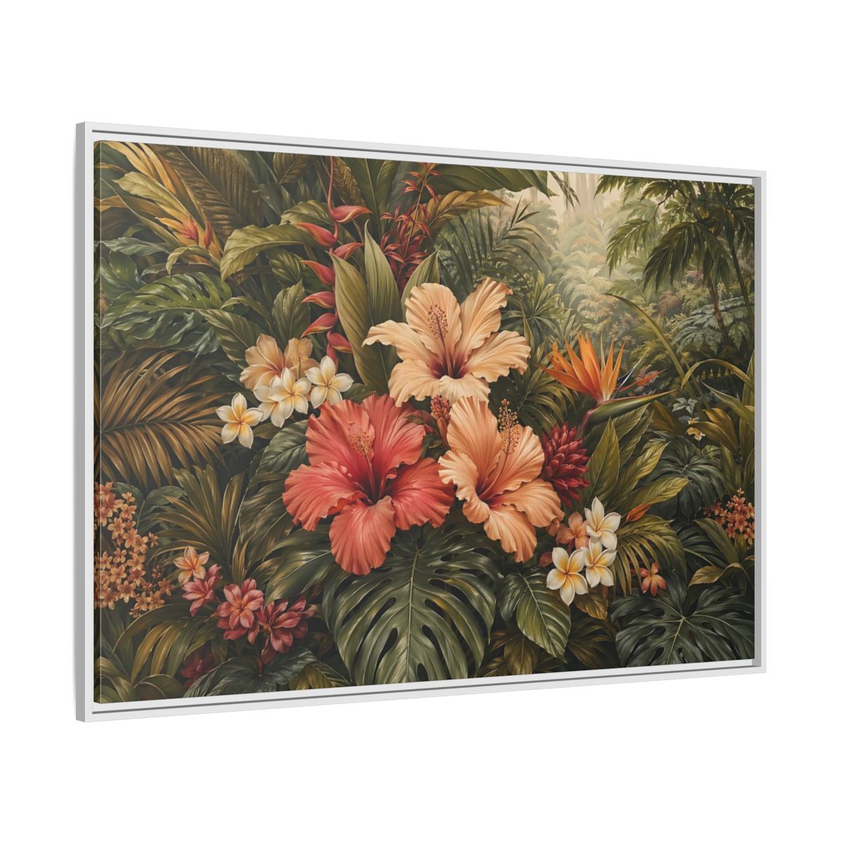 Side Mockup 7. Nature Tropical Flowers Tropical Botanical shown as stretched canvas wall art