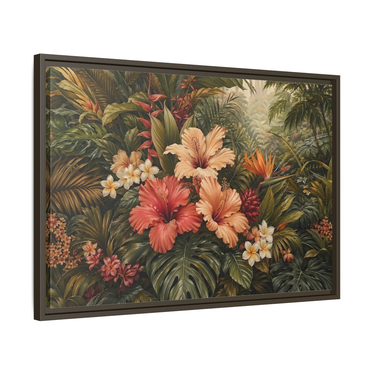 Side Mockup 11. Nature Tropical Flowers Tropical Botanical shown as stretched canvas wall art