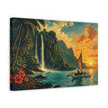 Side Mockup 4. Nature Tropical Landscape Tropical Sunset Seascape shown as stretched canvas wall art