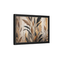 Side Mockup 6. Nature Tropical Leaves Brown Black Gold Leaves shown as stretched canvas wall art