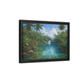 Side Mockup 6. Nature Tropical River Tropical River Landscape shown as stretched canvas wall art