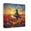 Side Mockup 2. Nature Tulip Field Colorful Tulip Field shown as stretched canvas wall art