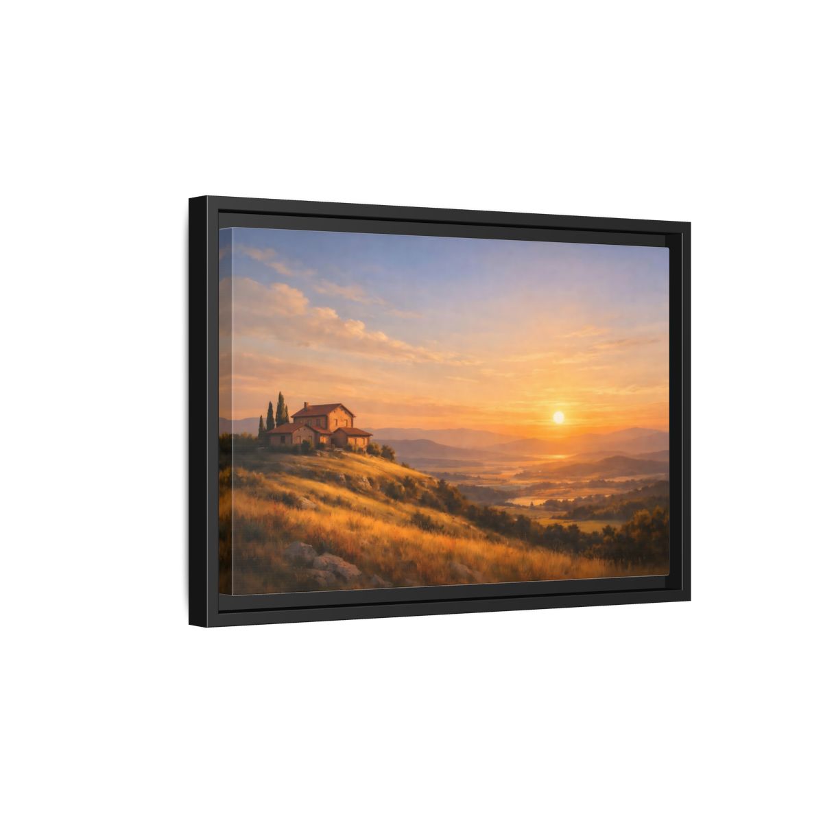 Side Mockup 6. Nature Tuscan Landscape Golden Tuscan Landscape shown as stretched canvas wall art