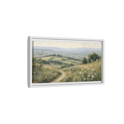 Side Mockup 6. Nature Tuscan Landscape Tuscan Landscape Green shown as stretched canvas wall art