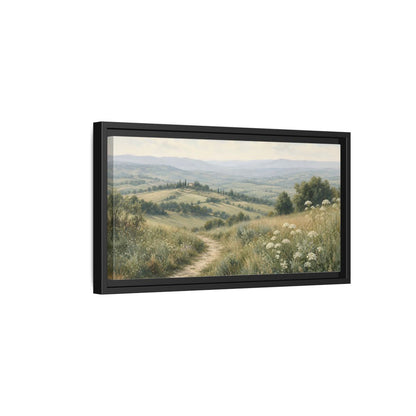 Side Mockup 8. Nature Tuscan Landscape Tuscan Landscape Green shown as stretched canvas wall art