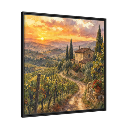 Side Mockup 30. Nature Tuscan Landscape Tuscan Sunset Landscape shown as stretched canvas wall art