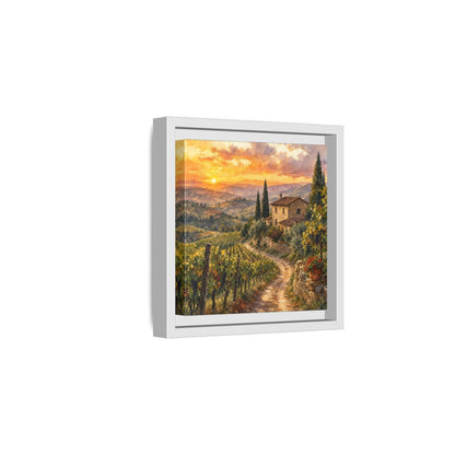 Side Mockup 1. Nature Tuscan Landscape Tuscan Sunset Landscape shown as stretched canvas wall art
