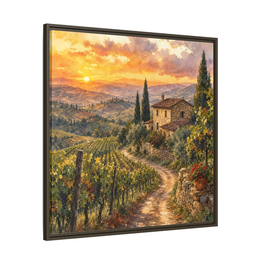 Main Mockup. Nature Tuscan Landscape Tuscan Sunset Landscape shown as stretched canvas wall art