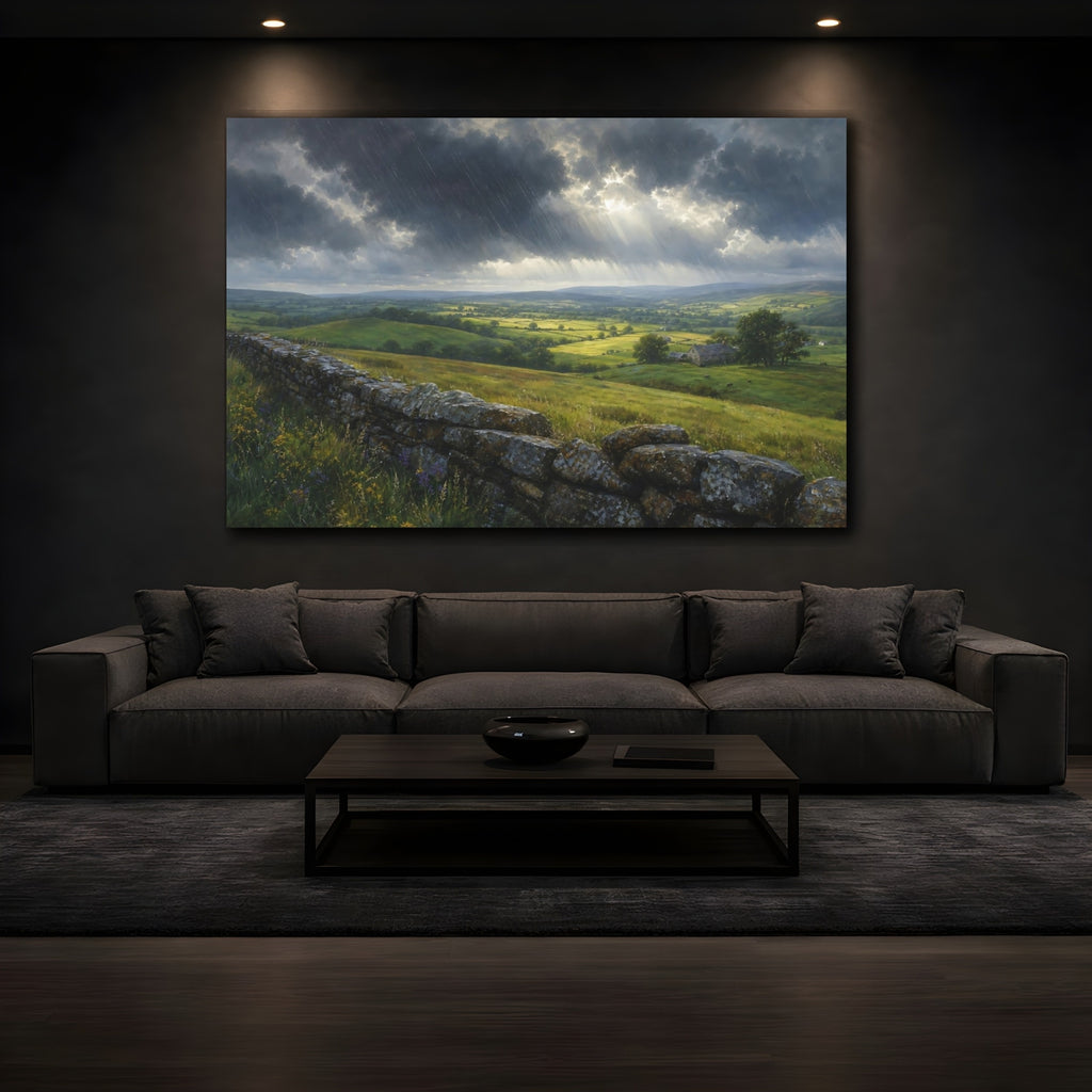 Mockup 3. Nature Valley Landscape Green Valley Landscape shown as stretched canvas wall art