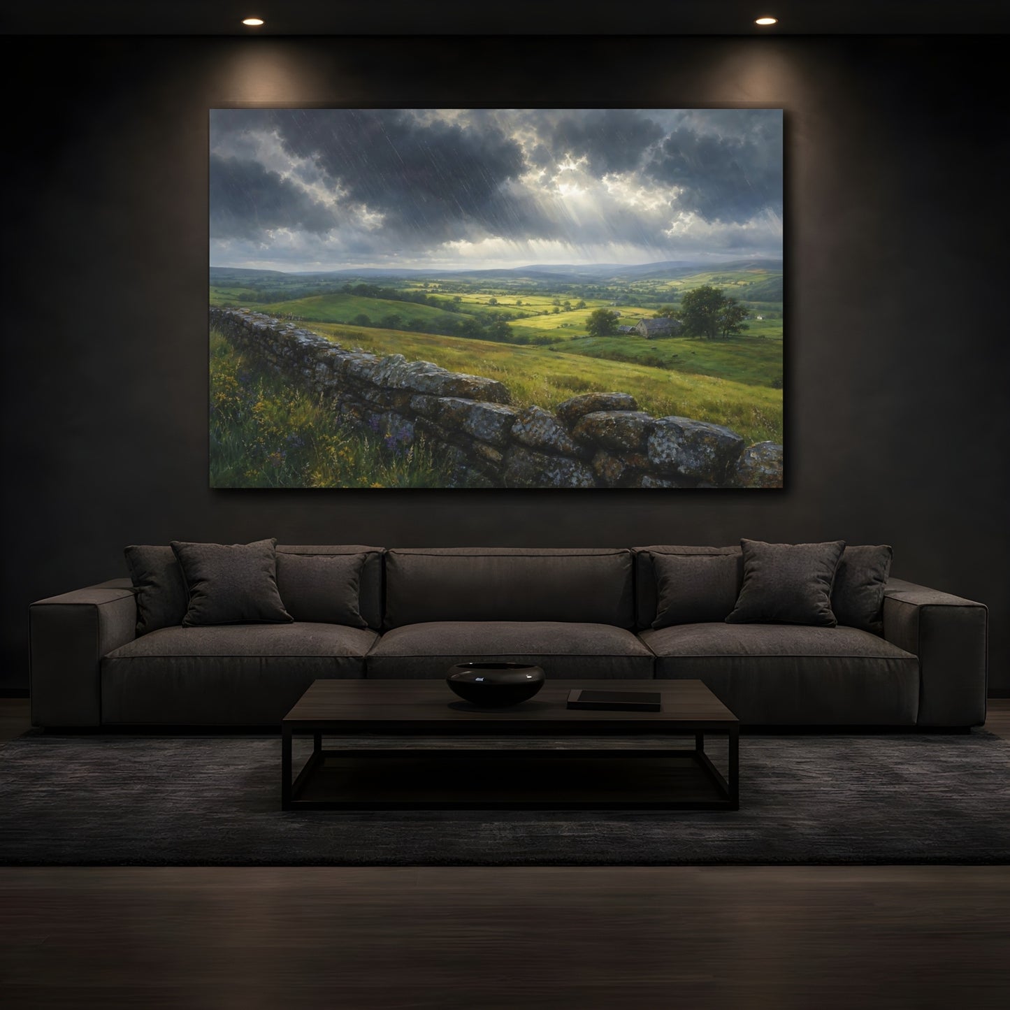 Mockup 3. Nature Valley Landscape Green Valley Landscape shown as stretched canvas wall art