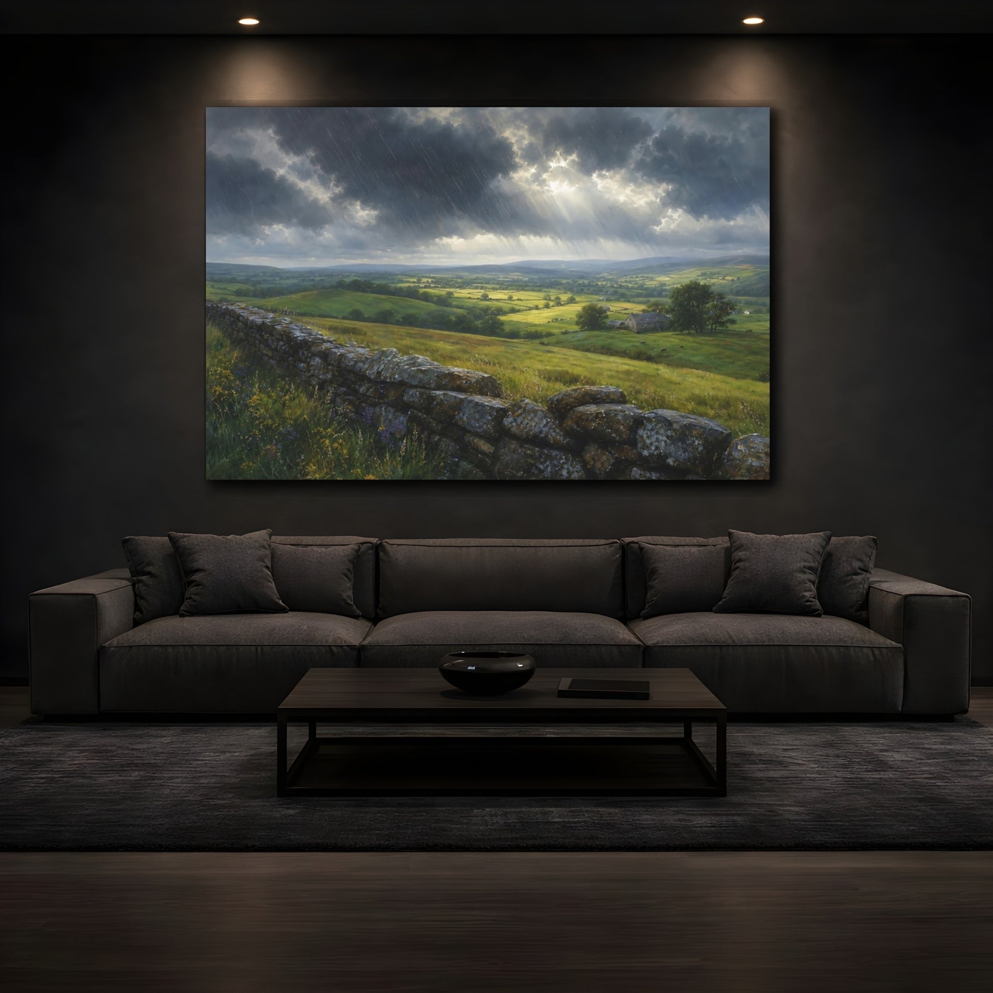 Mockup 3. Nature Valley Landscape Green Valley Landscape shown as stretched canvas wall art