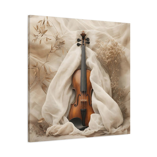 Main Mockup. Nature Violin Beige Violin shown as canvas print