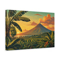Side Mockup 4. Nature Volcano Orange Green Volcano shown as stretched canvas wall art