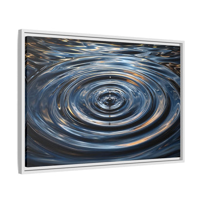 Side Mockup 10. Nature Water Drop Blue And Gold shown as stretched canvas wall art