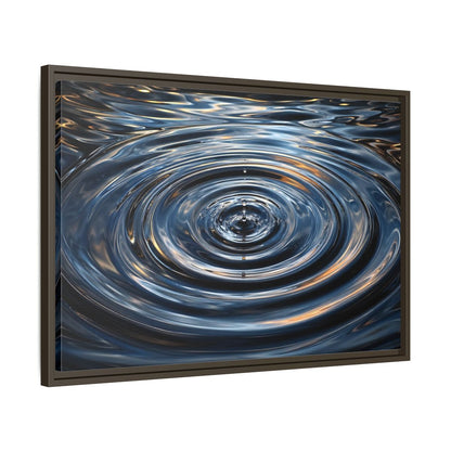 Side Mockup 11. Nature Water Drop Blue And Gold shown as stretched canvas wall art