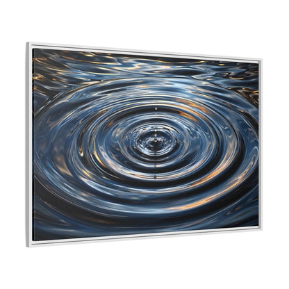 Side Mockup 7. Nature Water Drop Blue And Gold shown as stretched canvas wall art