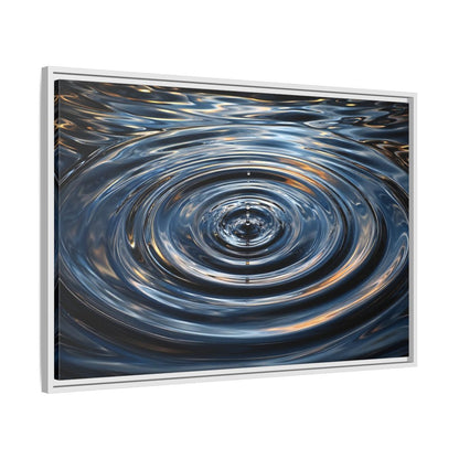Side Mockup 9. Nature Water Drop Blue And Gold shown as stretched canvas wall art