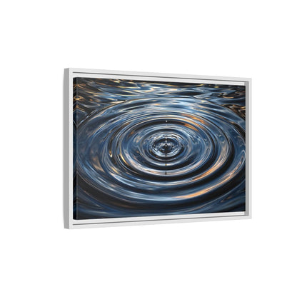 Side Mockup 1. Nature Water Drop Blue And Gold shown as stretched canvas wall art