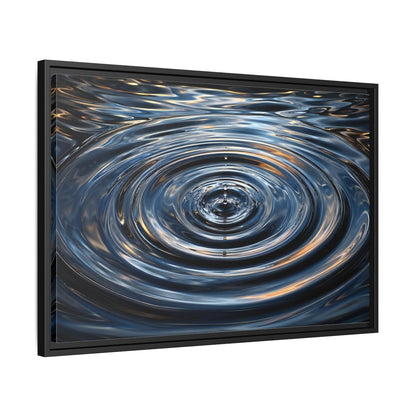 Side Mockup 14. Nature Water Drop Blue And Gold shown as stretched canvas wall art