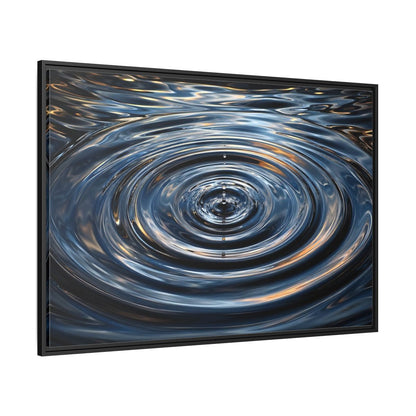Side Mockup 12. Nature Water Drop Blue And Gold shown as stretched canvas wall art