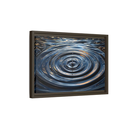 Side Mockup 5. Nature Water Drop Blue And Gold shown as stretched canvas wall art