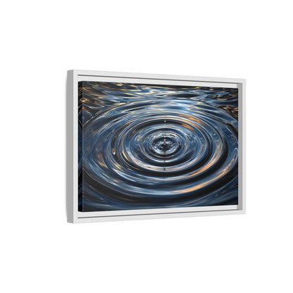 Side Mockup 4. Nature Water Drop Blue And Gold shown as stretched canvas wall art
