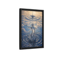 Side Mockup 6. Nature Water Figure Blue Water Figure shown as stretched canvas wall art