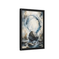 Side Mockup 6. Nature Water Splash Blue Gray Water shown as stretched canvas wall art