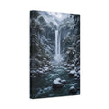 Side Mockup 4. Nature Waterfall Blue And White Landscape shown as stretched canvas wall art